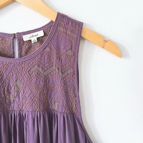 HostPick Aritzia Wilfred Allier Dress Mauvish Purple Sleeveless Mini Flowy Sz XS - Picture 3 of 16